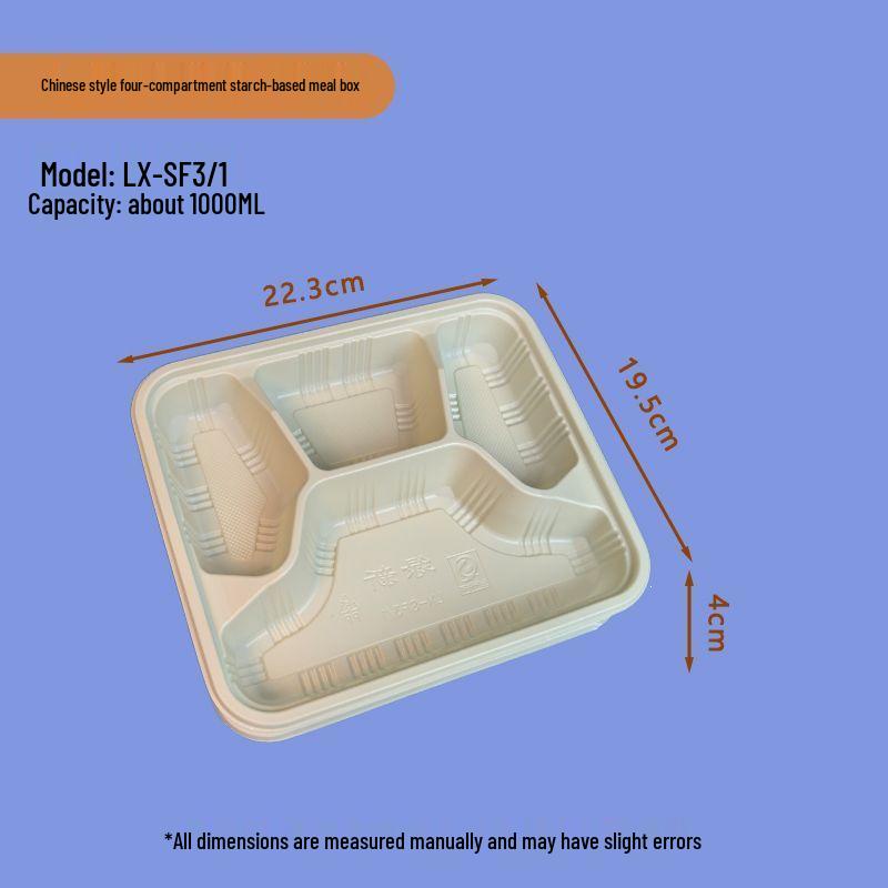 Eco-Friendly Biodegradable Corn Starch Lunch Box with Lid