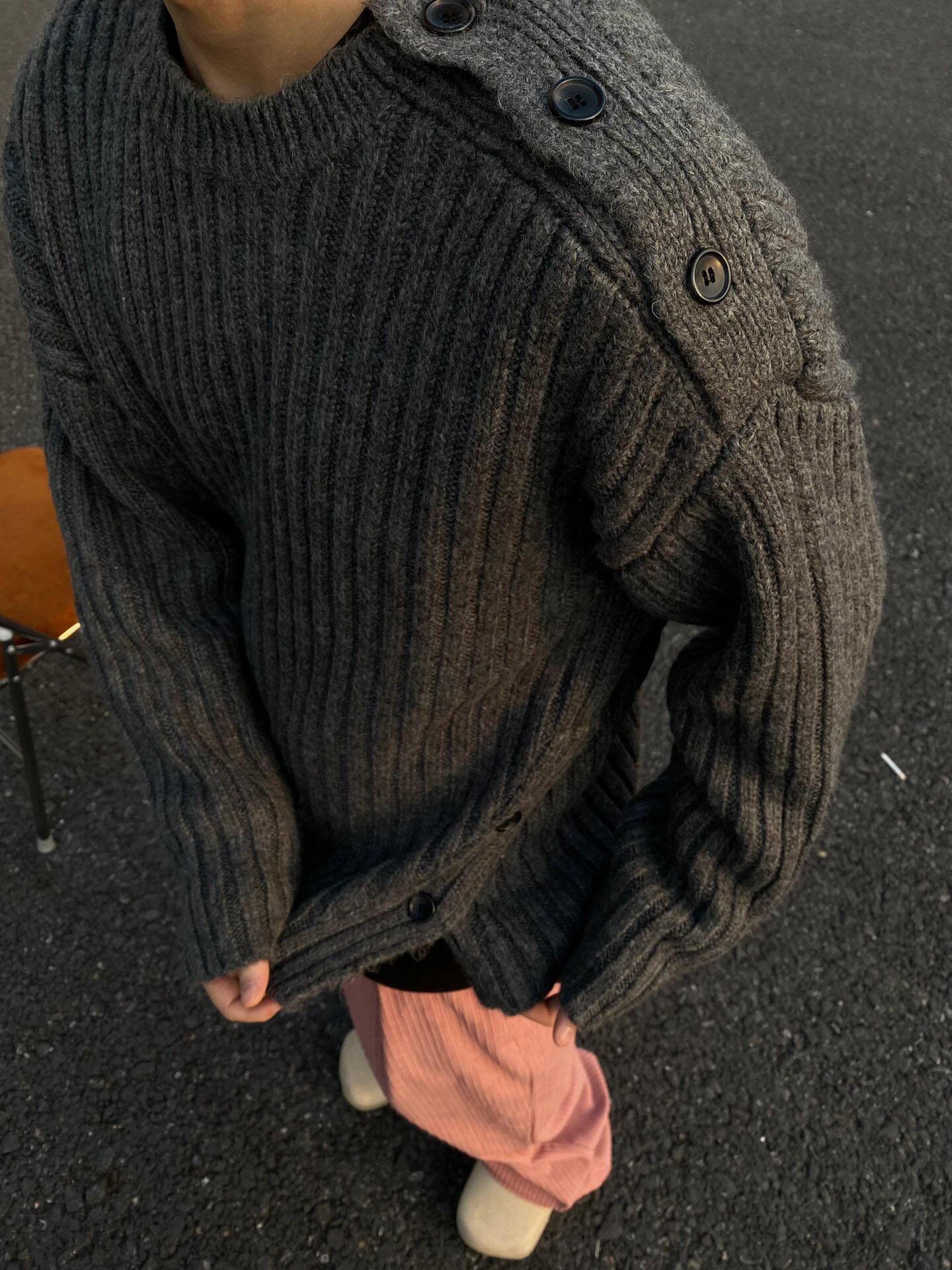 

Вязаный свитер с круглым вырезом в корейском стиле для мальчиков - нишевый дизайн осень/зима 2XL серый