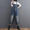 Denim Loose Autumn Size [Mohokyo] Women's Overalls, Fit, Wide-Leg Jeans, Figure-Flattering, Spring, Summer, (Color Shown, L)
