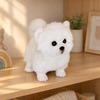 White Stuffed Toy Dog with Curled Tail Silky Soft Samoyed Cute