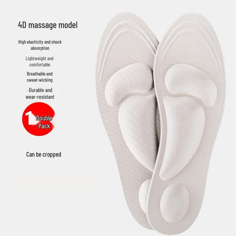 

7D Стельки с массажной пеной для поддержки свода стопы - Дышащие, Влагопоглощающие, Утолщенные губчатые подушечки 35-40 Cut-to-Fit