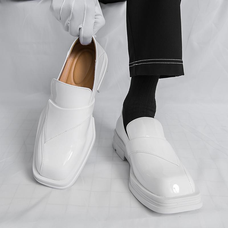 Fashion Hombre Casual men's leather shoes Luxury designer classic style Party and business office or daily work Thick soled loafers