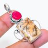 Natural Picture Jasper, Jade 925 Sterling Silver Jewelry Pendant 2.05" ZS-439