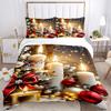 3pcs Christmas Decorations Printed Quilt Set - Soft and Comfortable Quilt Cover for Bedroom, Guest Room and Dormitory Decorative Bedding Set
