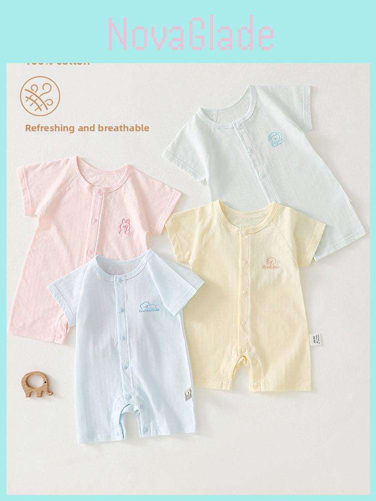 Baby Cotton Romper Summer Lightweight Nobone Antibacterial For Newborns And Toddlers