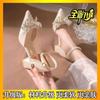High heels women's 2025 new bridal wedding medium heel thick heel bridal skirt girl French Mary Jane single shoes women