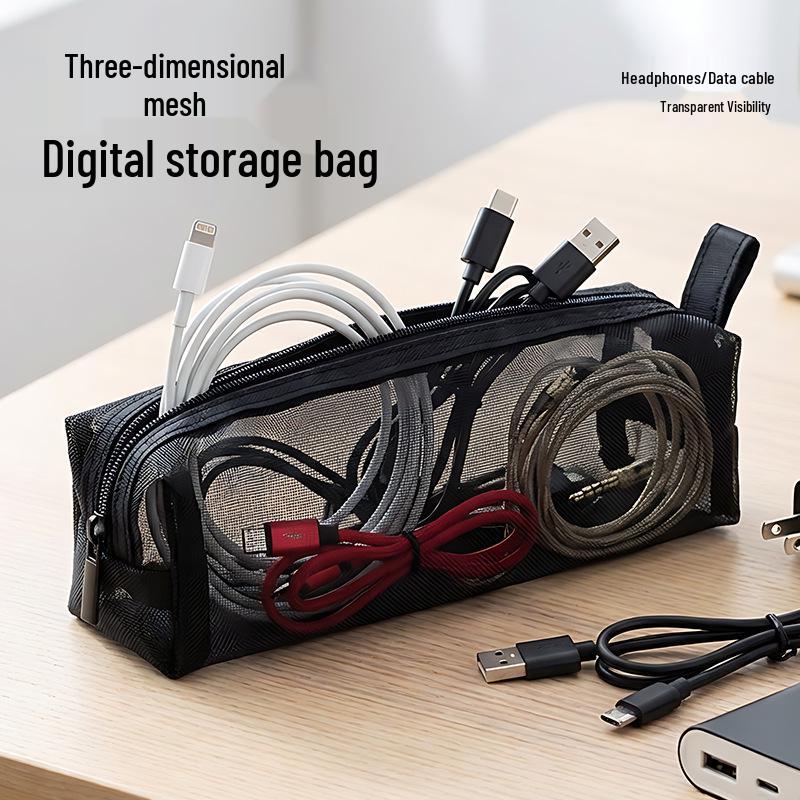 

Portable Travel Essentials: Cable Storage Pouch & Card Holder for Earphones and Gadgets