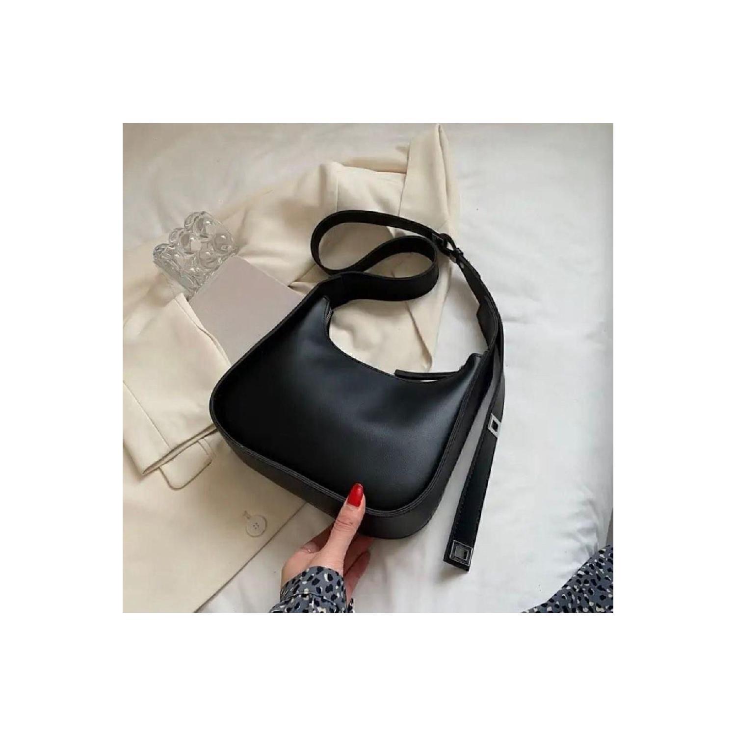 

Жіноча багетна сумка через плече на ремінці 1 чорний