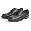 Men's British Style Genuine Leather Python Pattern Wedding Shoes Business Formal Dress Shoes