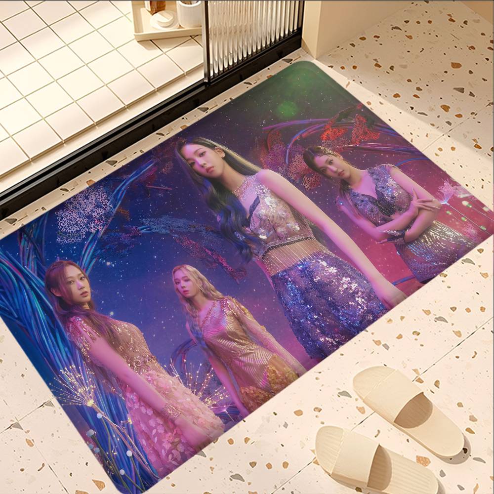 Korean Kpop Group A-Aespas Door Mat Cheaper Anti-slip Modern Living Room Balcony Printed Bedside Mats