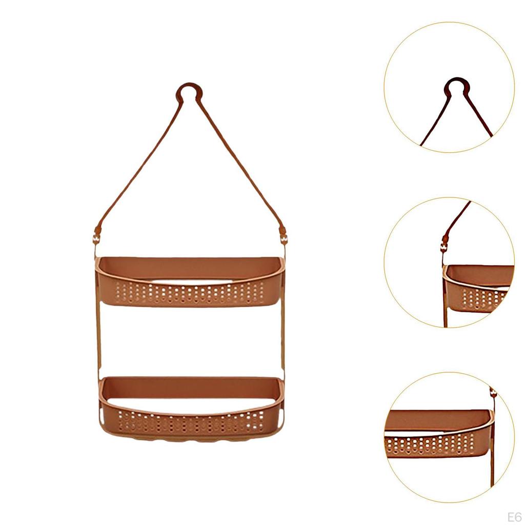 Hängender Duschkorb ,Halter ,Verstellbar ,2 Ebenen , Aufbewahrungsregal Organizer für Groß und