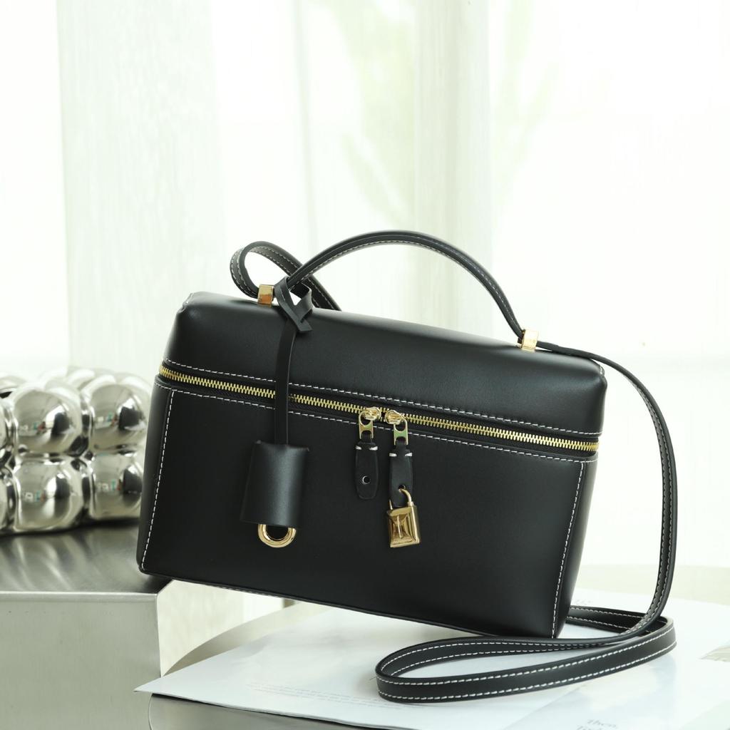 Women's High-Grade Retro Leather Underarm Lunch & Cosmetic Bag - 2025 Fashion Versatile Handheld Style
