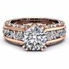Trendy Two-Tone Ladies' Ring: 14k Rose Gold-Plated Alloy