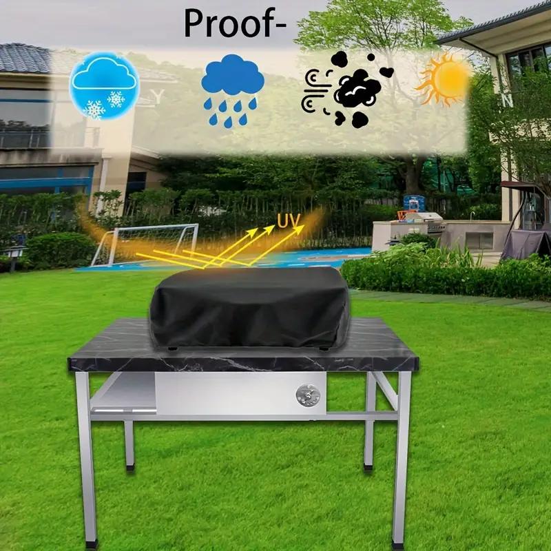 

Heavy-Duty BBQ Grill Cover with Drawstring Closure – Fit, Black Polyester, Dust and Weather Protection for Outdoor Cooking 44x44x15cm чорний