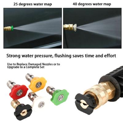 Schnellverbinder Auto-Jet-Lanzen-Düsen Hochdruckreiniger-Sprühdüse 1/4 Zoll Tragbares Wasch-/Gartenbewässerungswerkzeug 5er-Pack
