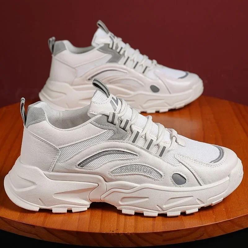 

Модные мужские кроссовки Осень Новые Мужские Трендовые Повседневные Спортивные Папины Кроссовки Мужские Дышащие Сетчатые На платформе Tenis Masculino Обувь Zapatos Hombre 39 белый