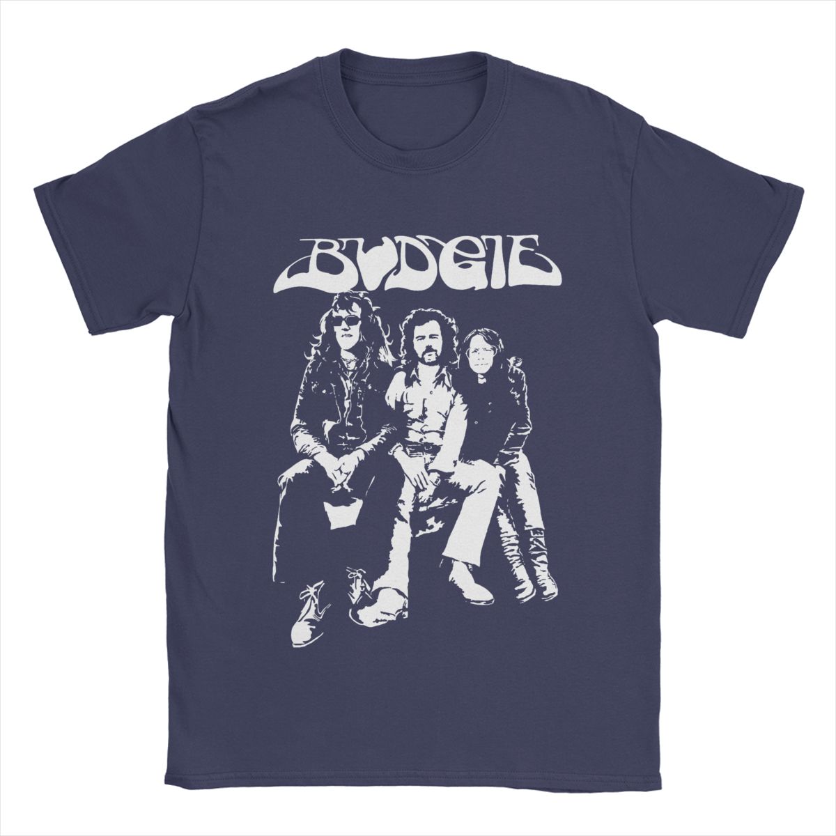 

Budgie Band White In Black T Shirts Men 100% Cotton Casual T-Shirts Round Collar Tees Short Sleeve Tops Printed 4XL