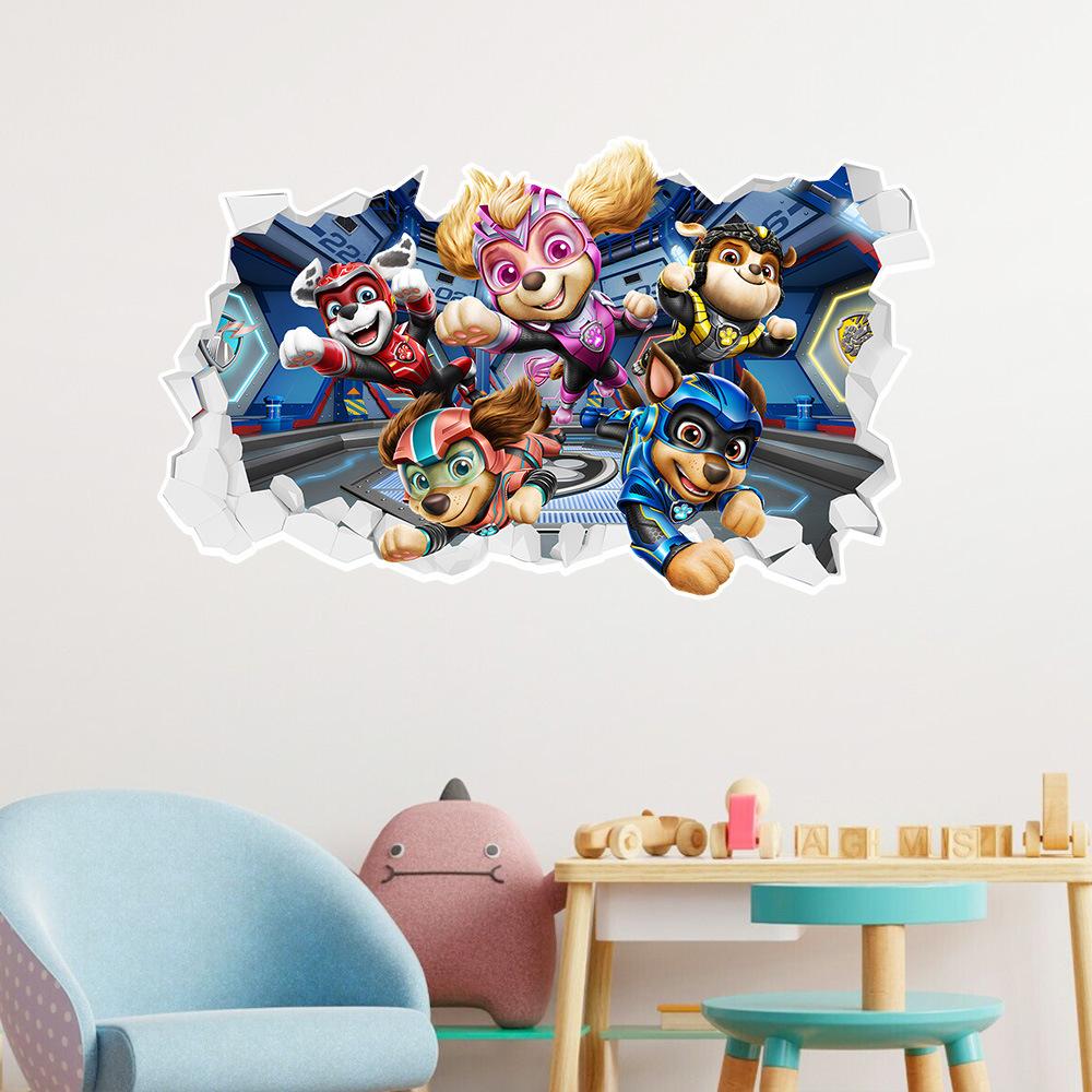 Paw Patrol Chase Cartoon Wall Stickers for Kid's Room Kindergarten Living Room Bedroom Wall Decoration Stickers Animated Poster