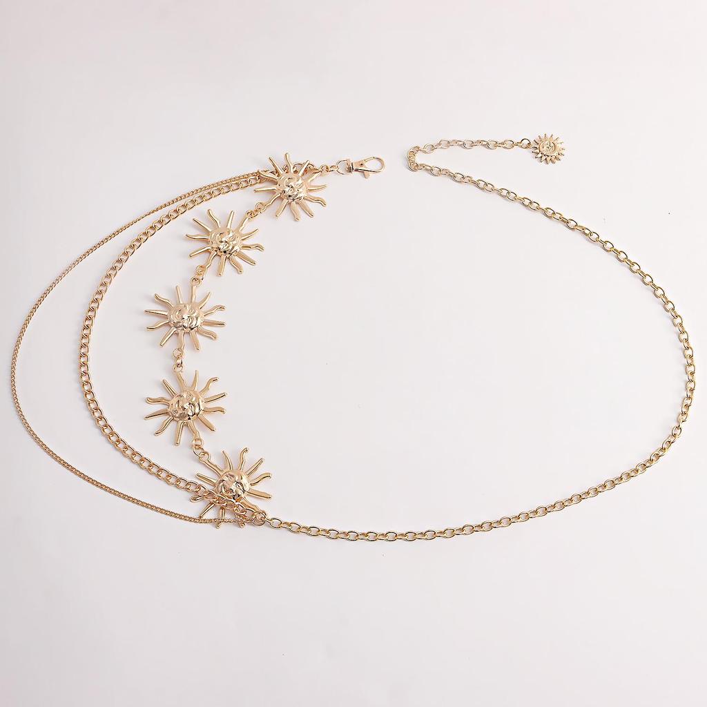 Atmospheric Metal Pendant Waist Chain - Women's Trendy Fashion Body Belt Accessory.