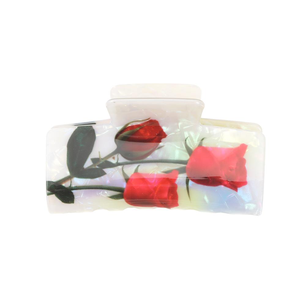 

New Flower Glossy Hair Clips Hairpin Fashion Hair Accessories Solid Color Hair Claw For Women Girl