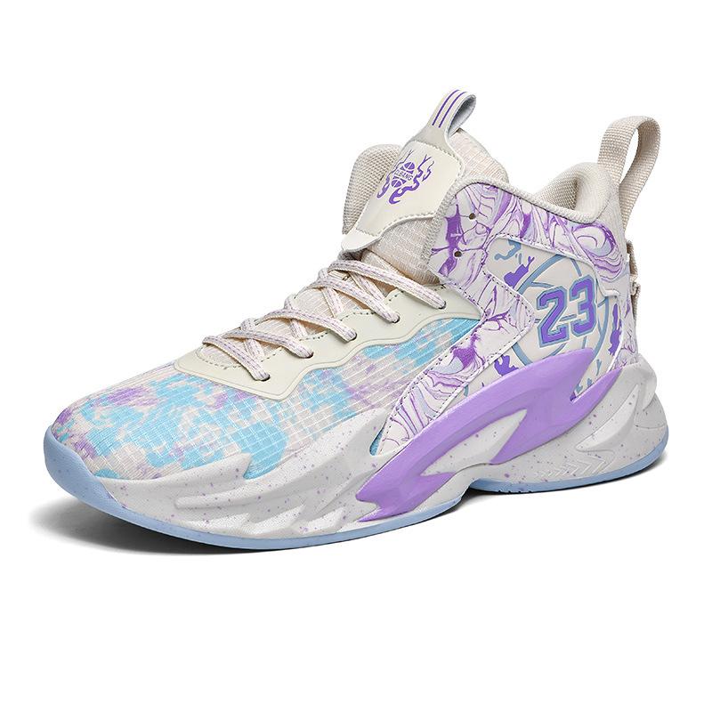 Foreign Trade Basketball Shoes Men's High-top Big Children's Youth Sneakers Primary School Children's Men's Mesh Sneakers