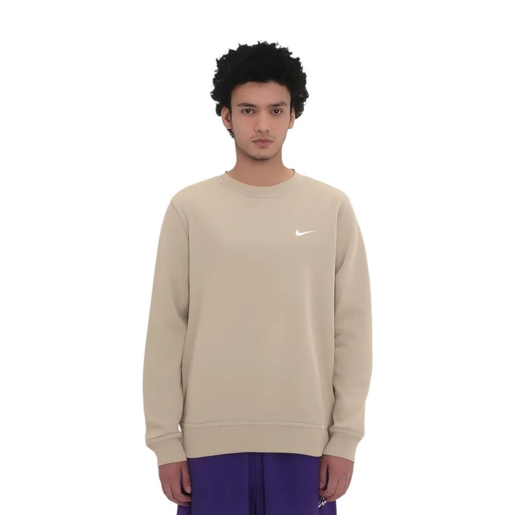 Nike Club OUTLETS NSW Fleece Solid Color Fleece Lined Crew Neck Pullover Long Sleeved Without Hood Sweatshirt Men's (Unisex) Sweatshirts