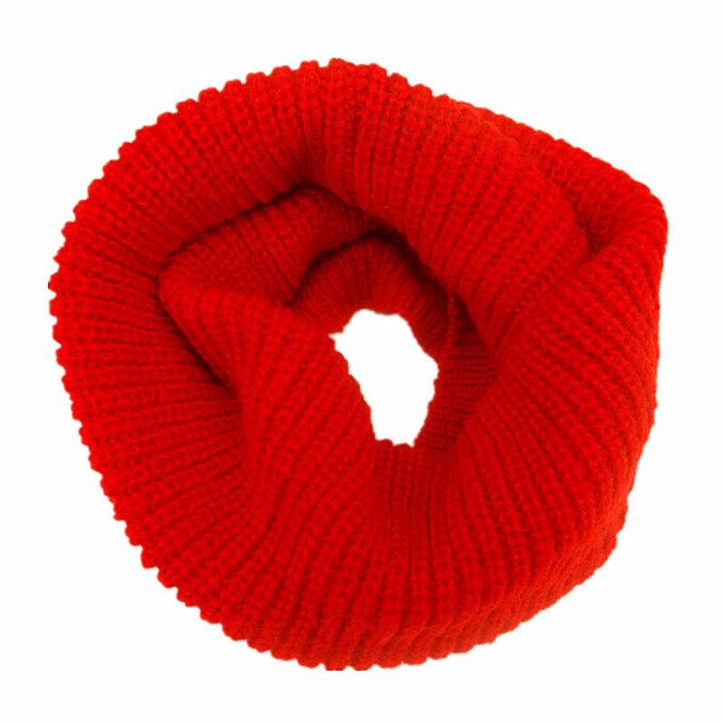 Unisex Knitted Infinity Scarf Double Loop Warm Winter Neck Warmer Cable Stitch Solid Color