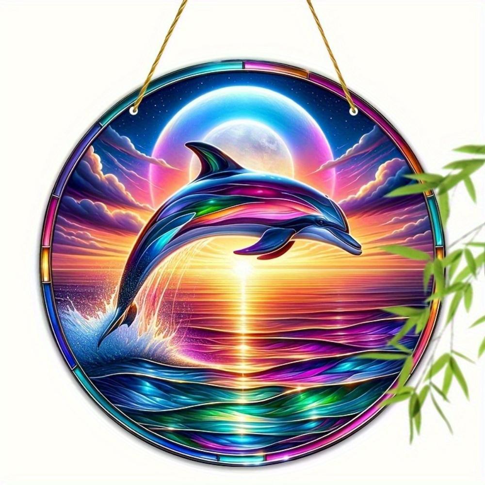 Vibrant Dolphin Window Decoration for Home and Office. An Ideal Gift for Family and Friends.