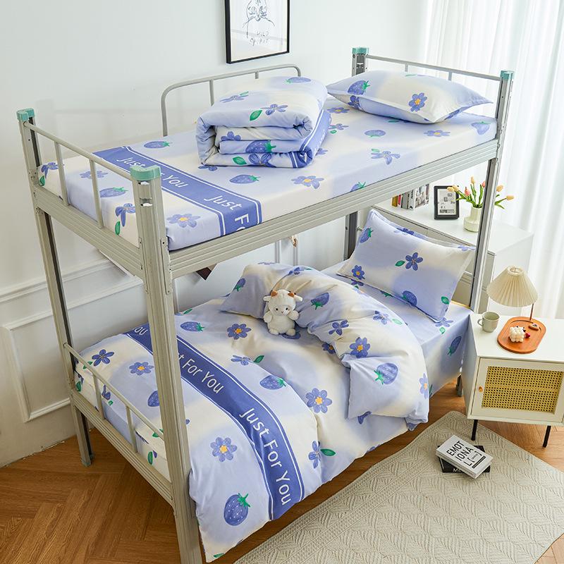 2026 Plush Student Dorm Single Bunk Bed 3-Piece Set - Cozy, Soft, Skin-Friendly