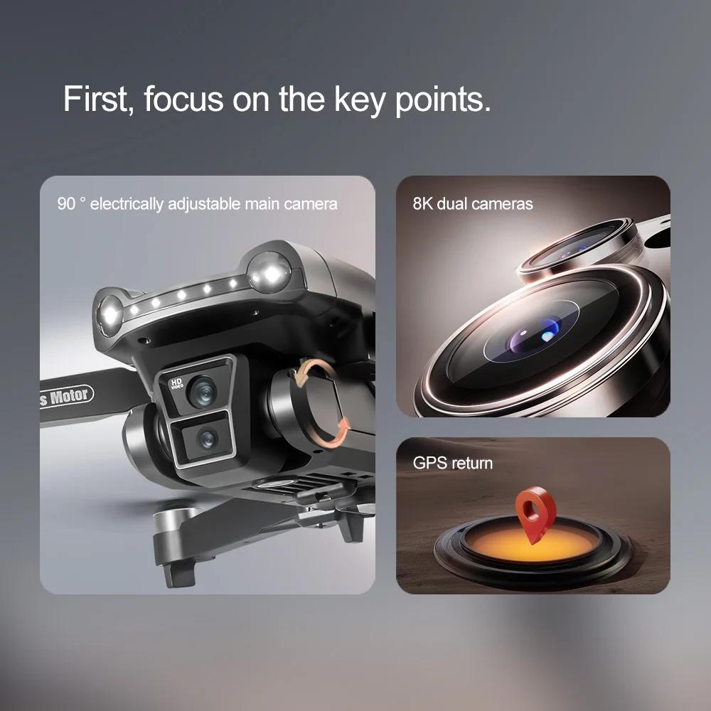 V198MAX Drone GPS 8K HD Aerial Photography Dual Camera Brushless Quadrotor 5G WIFI 360° Laser Intelligent Obstacle Avoidance Aerial Optical Toy