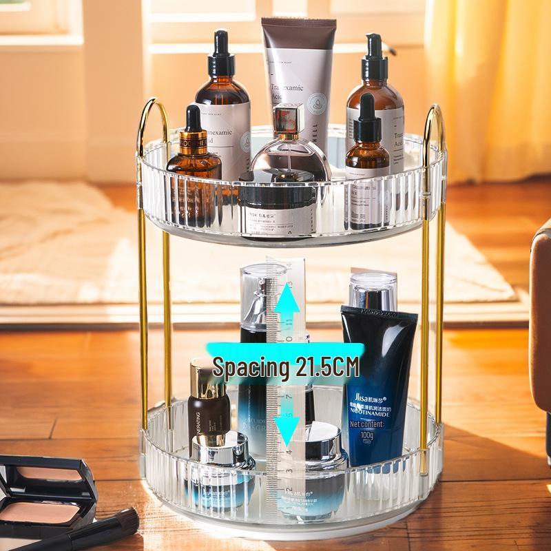 Rotatable Transparent Vanity Cosmetics Organizer