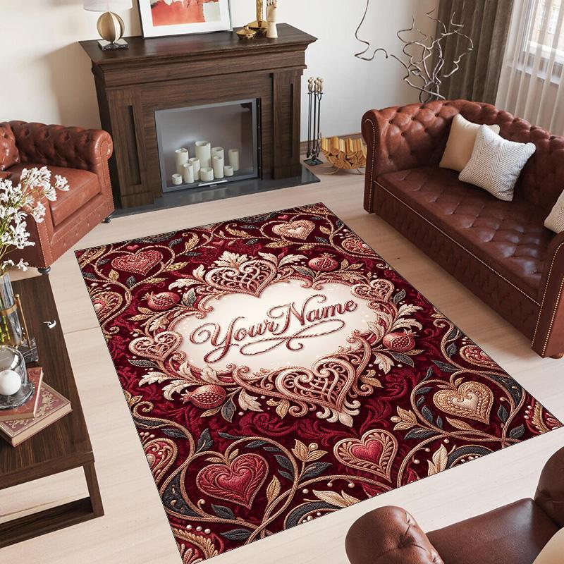 Other Similar Designs Theme Crystal Velvet Rug Personalized Custom Name Text Soft Floor Mat Home Decor