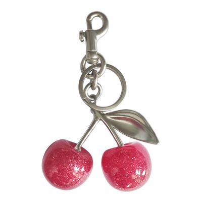 Hxusin Cherry Keychain for Women - Cute Cherry Bag Charm, Handbag Purse Charm, Durable Fruit Keychain Accessory, SilveryPink, Lightweight