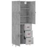 vidaXL Highboard Betongrau 69,5x34x180 Cm Holzwerkstoff
