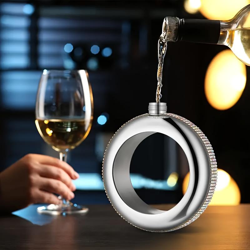 1pc Fashionable Stainless Steel Bangle Flask for Ladies - Discreetly Hides Wine, Cocktails & Spirits - Perfect Party Accessory for Summer Entertaining