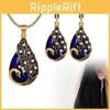 Exquisite European Vintage Peacock Jewelry Set Stunning Gemstone Necklace And Earrings