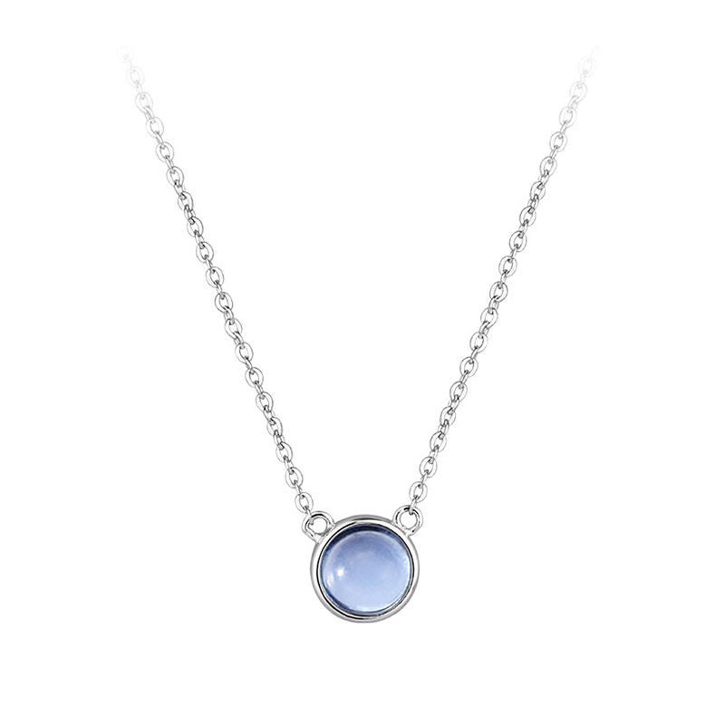 

Elegant Ocean Heart Crystal Necklace, Delicate Collarbone Pendant Jewelry for Women Fine Gift