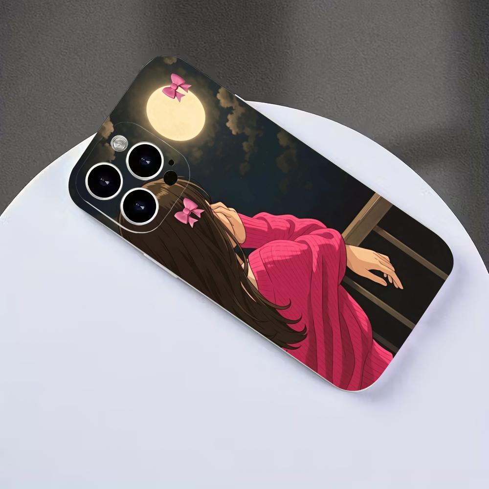Cartoon Anime Girl Pattern Phone Case Suitable for iPhone 17 16 15 14 13 12 11 Pro/Max/Plus Anti Drop and Shockproof Back Cover