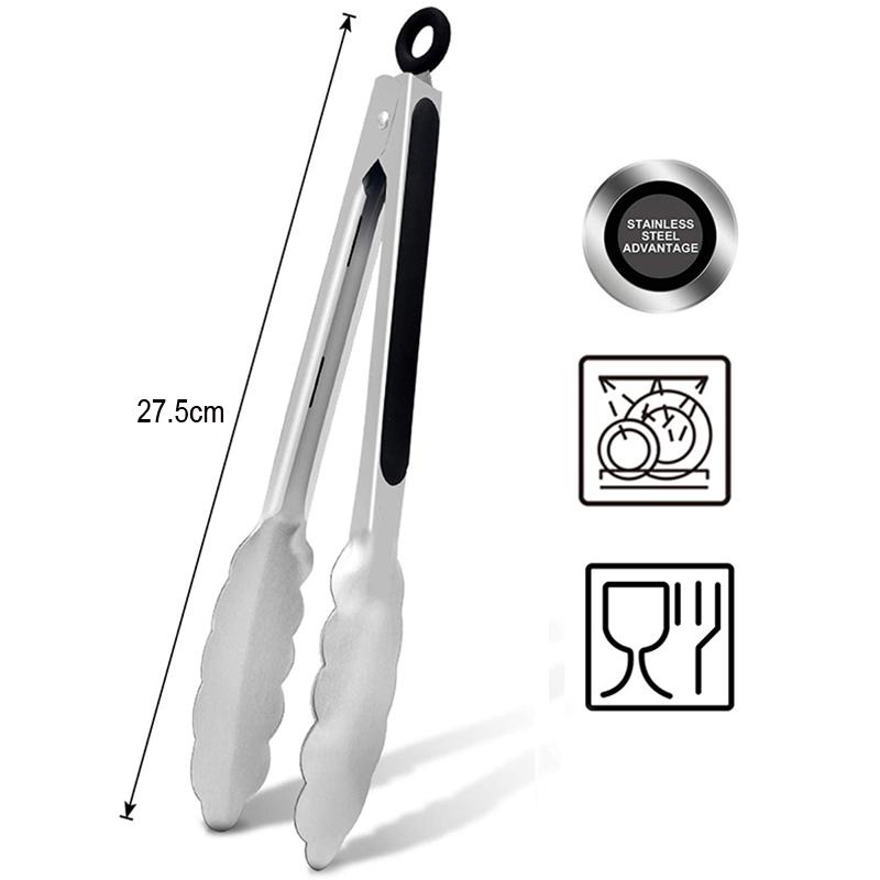 Extra Long Stainless Steel BBQ Tongs Salad Food Clips Bread Pasta Serving Tongs Non-Stick Kitchen Cooking Tools