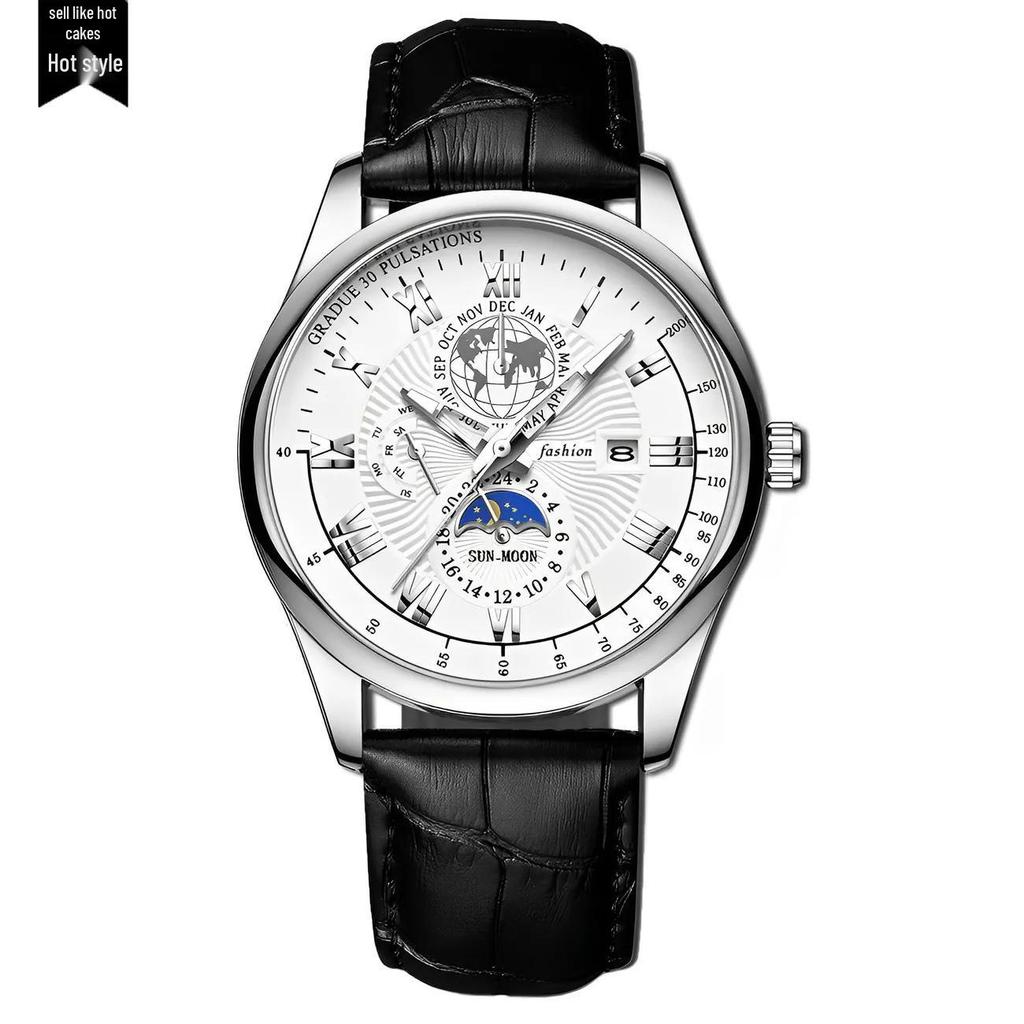 Orologio da Polso al Quarzo da Uomo Elegante: Design Moderno con Calendario, Funzioni Luminose e Precisione Meccanica per una Sofisticatezza Giovanile
