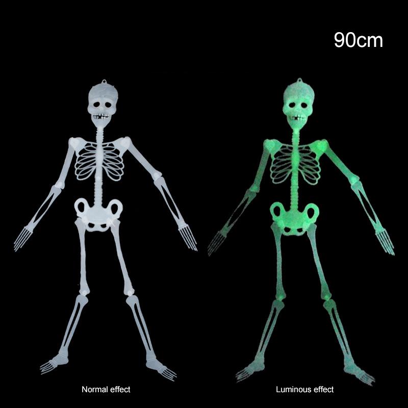 Luminous Skull Skeleton Body Scary Halloween Toy Haunted House Tricky Prop Halloween Party Decoration Props