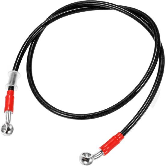 110cm 43.31  Length 10mm ID Motorcycle Hydraulic Brake Line Oil Hose Pipe 28° 0° Stainless Steel Braided Cable for ATV Motocross Sport Bikes Black
