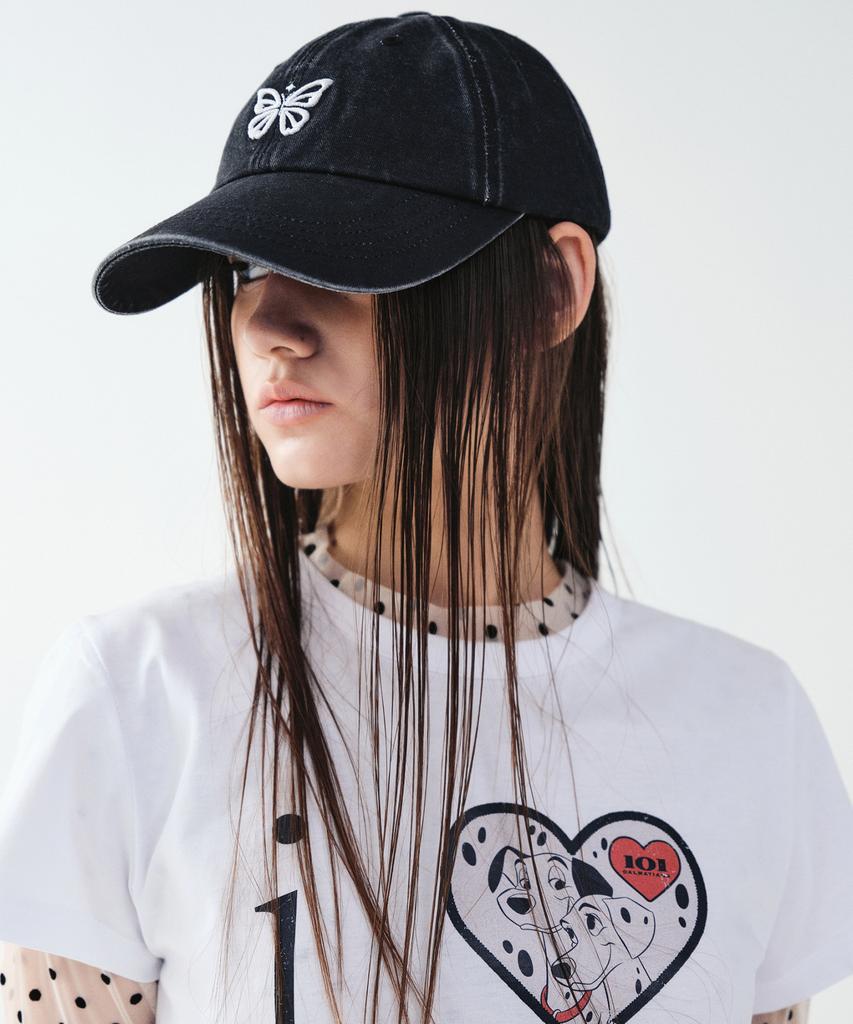 Nigaennikol Vintage Mini Butterfly Ball Cap_Black White
