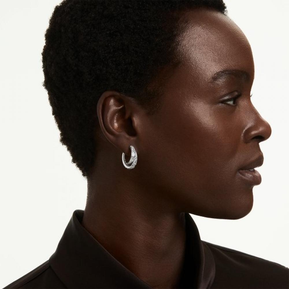 Swarovski Rhodium Hoop Earrings 5749069