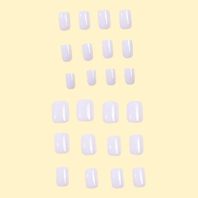 Yousheng 1 Set Solid Color Fake Nails Elegant Prevent Breakage Elevate Your Look Detachable Reusable Wearing Nails
