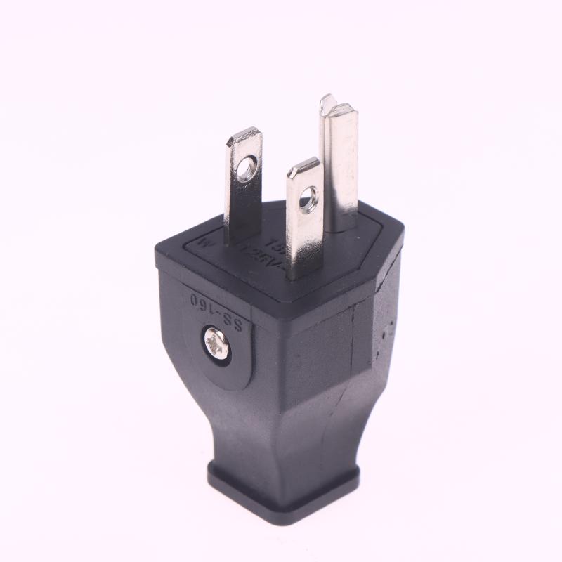 1/2Pcs Usa Triprong Power Outlet Wiring Electrical Receptacle Ac Socket Plug Black 125V 15A Us Female Male Connector