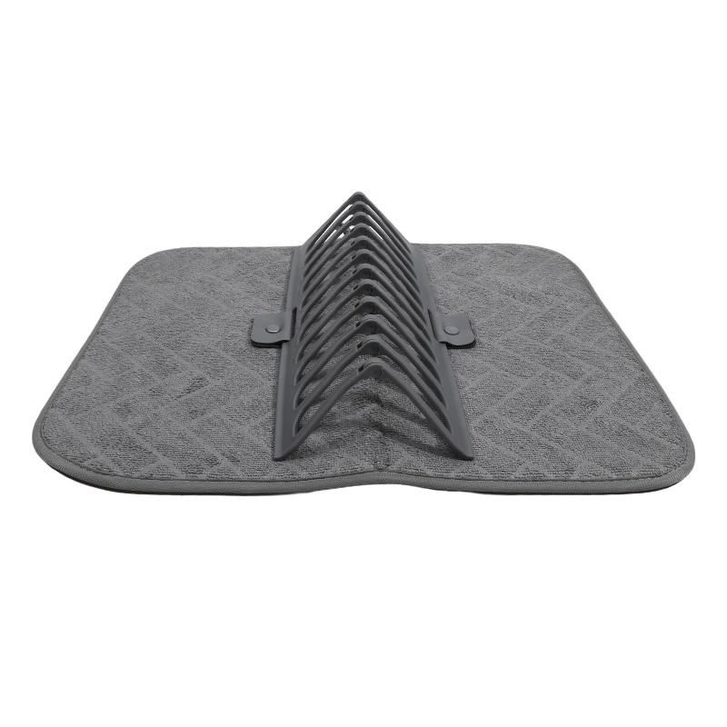 1PC Dish Drying Mats For Kitchen Countertops With Plastic Dish Rack Super Absorbent And Quick Dry Cutlery Rack And Extra Drying Mat