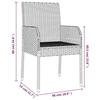 VidaXL Ensemble de salle à manger jardin 9pcs et coussins noir et gris 3185153