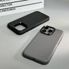 Luxury Alloy Lens Frame Texture PU Leather Magnetic Case For iPhone 16 15 Pro Max 14+ 13 12 For Magsafe Wireless Charging Cover