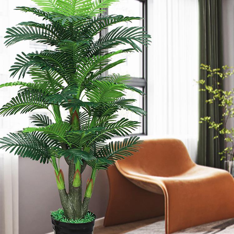 Große künstliche Fischschwanzpalme als Zimmerpflanze | Indoor-Kunstgrün für die Wohnzimmerdekoration
